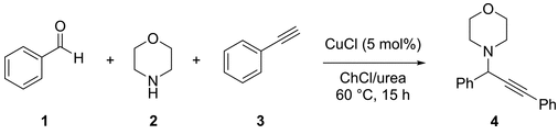 方案1. 用于 OFAT 優(yōu)化的模型反應(yīng)，用于合成丙炔胺衍生物